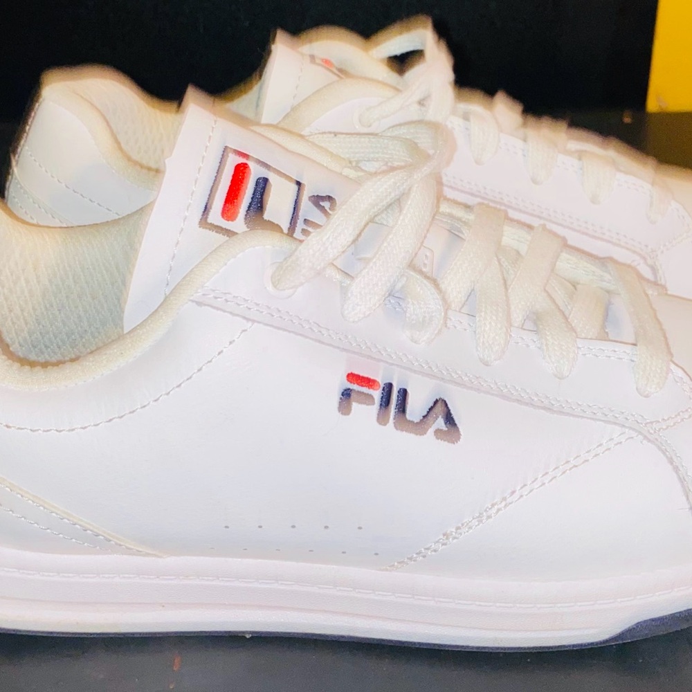 Fila White and Red Athletic Shoes
